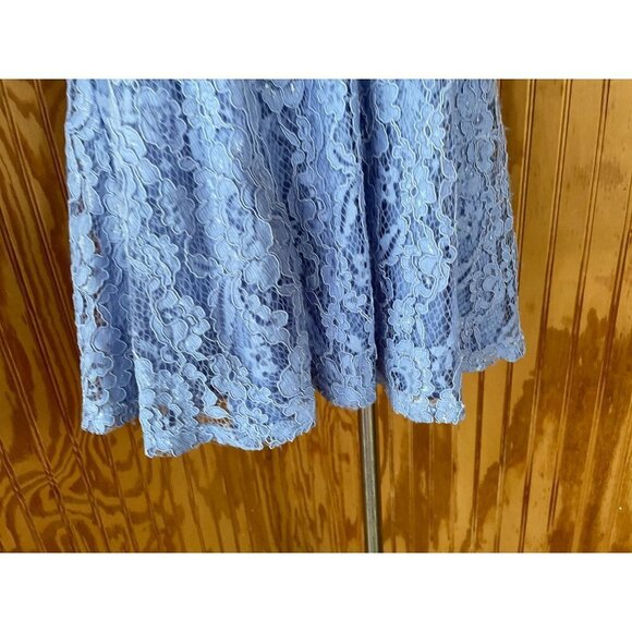 Francesca's Floral Lace Shift Mini Dress Sleeveless Keyhole Fully Lined S - Picture 8 of 11